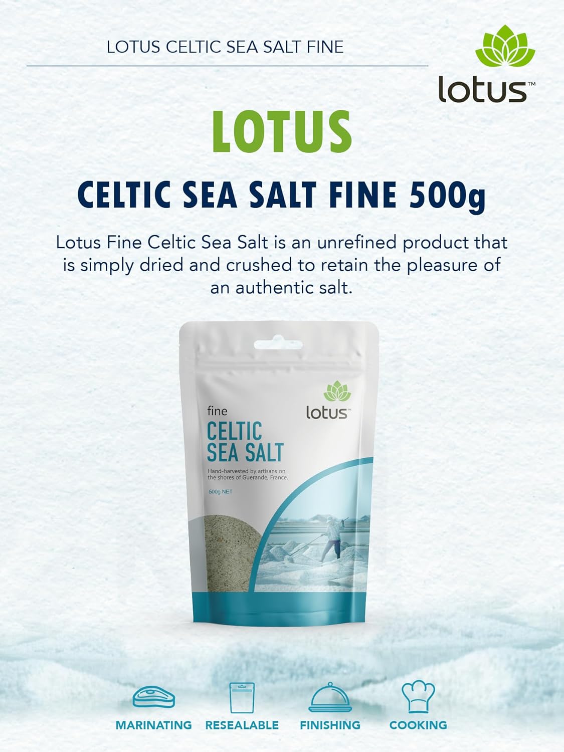 Celtic Fine Sea Salt, 500 G