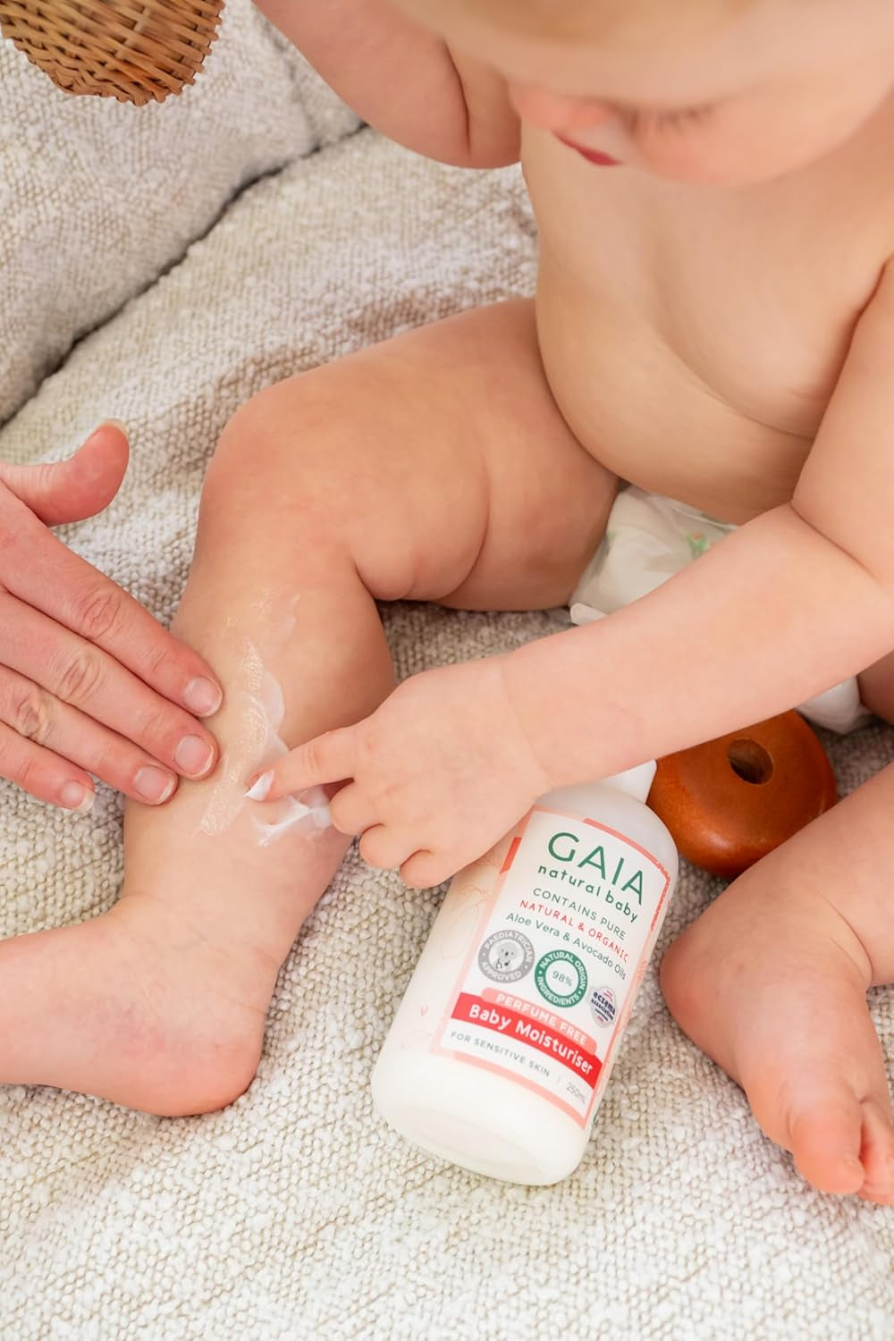 GAIA Natural Baby Moisturiser | 100% Natural Origin | Sensitive Skin Formula | Organic Avocado Oil | Organic Shea Butter | Petrochemical Free | Perfume Free | Paraben Free | Australian Made | 500Ml