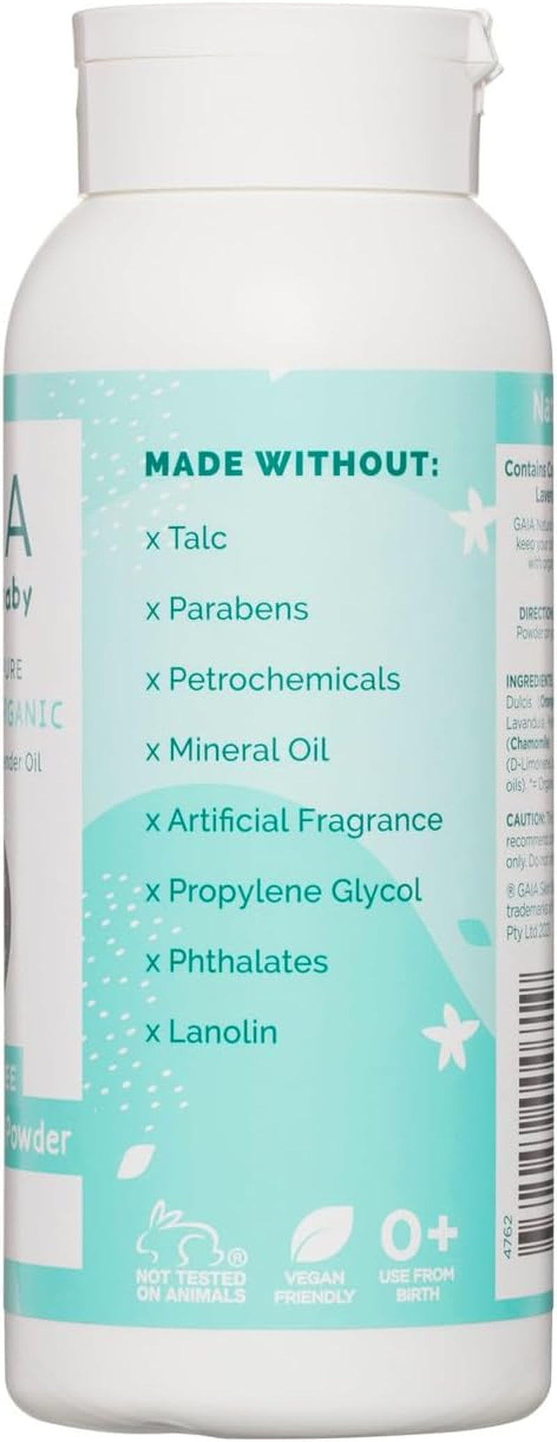 Natural Baby Powder | 100% Talc Free Baby Powder | Cornstarch | Organic Chamomile | Organic Lavender | Perfume Free | Paraben Free | Nappy Rash | Australian Made | Gentle Baby Care | 200G
