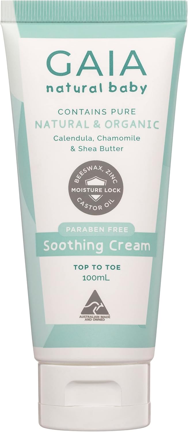Natural Baby Soothing Cream | Organic Calendula | Organic Shea Butter | Organic Chamomile | Petrochemical Free | Perfume Free | Paraben Free | Nappy Rash | Dribble Rash | Australian Made | 100Ml