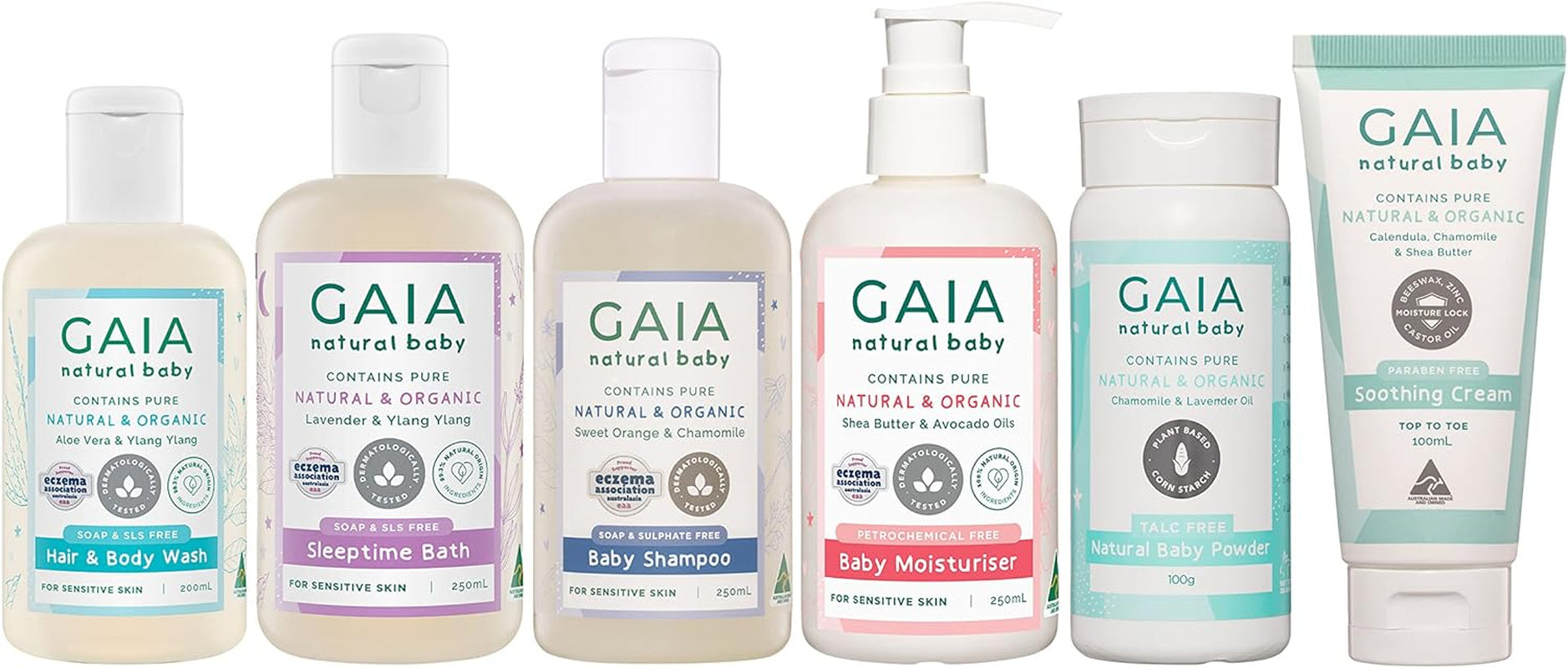 Gaia Skin Natural Baby Newborn Baby Gift Set (Pack of 6)