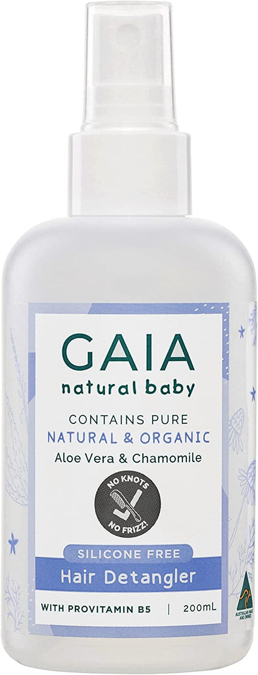 Skin Natural Baby Hair Detangler Organic Aloe Vera Organic Chamomile Soap and Sulphate Free Silicone Free Suitable for All Hair Types Perfume Free No More Knots Australian Made - 200Ml