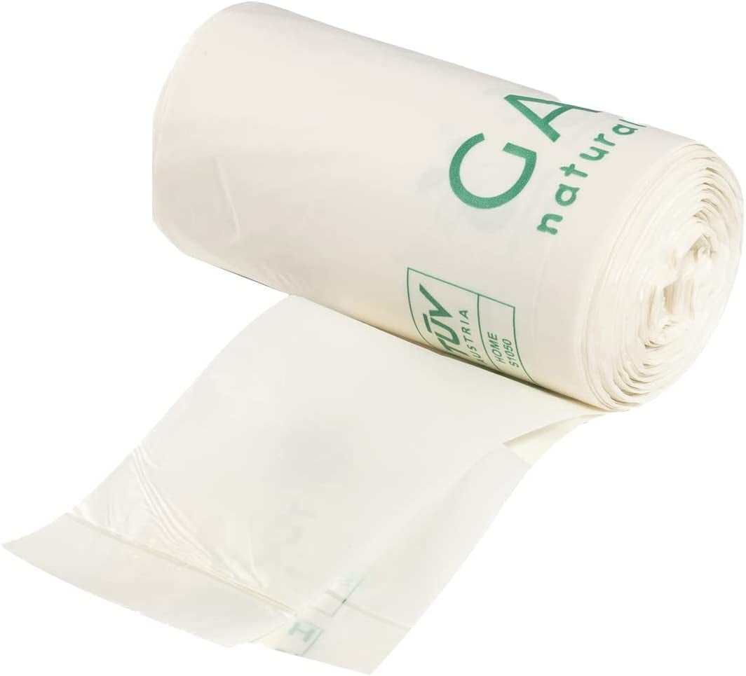 GAIA Natural Baby Biodegradable Nappy Bags | Hygienic Tie Handles | Compostable | Multi-Use | 50Pk
