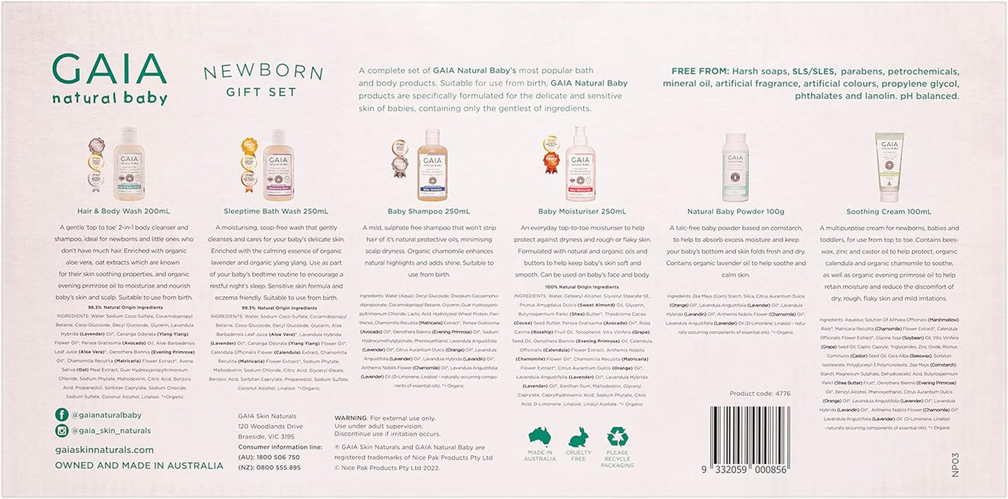 Gaia Skin Natural Baby Newborn Baby Gift Set (Pack of 6)