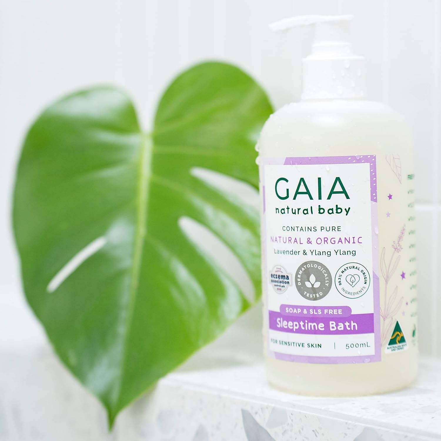 Natural Baby Sleeptime Wash | Certified Natural | Suitable for Newborns | Sensitive Skin Formula | Organic Lavender | Organic Chamomile | Soap & SLS Free | Perfume Free | Australian Made - 500Ml